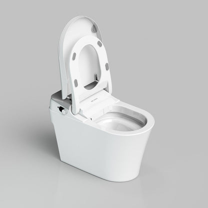 Bejoan Tankless Smart Toilet with Bidet Built In,Auto Open & Close,Wider Bidet with Heated Seat, Warm Water and Dry, Foot Sensor, LED Display, Remote Control,P80P
