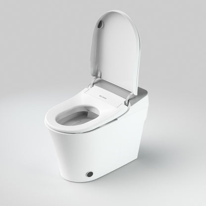 Bejoan Tankless Smart Toilet with Bidet Built In,Auto Open & Close,Wider Bidet with Heated Seat, Warm Water and Dry, Foot Sensor, LED Display, Remote Control,P80P