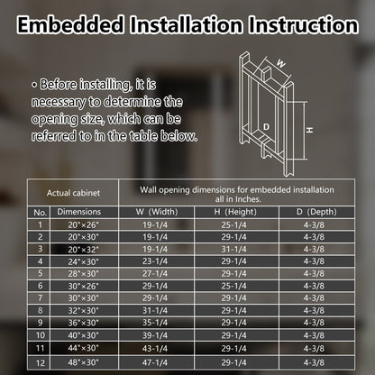 Boost 20 x 30 inch LED medicine cabinet memory function restores the previous light setting