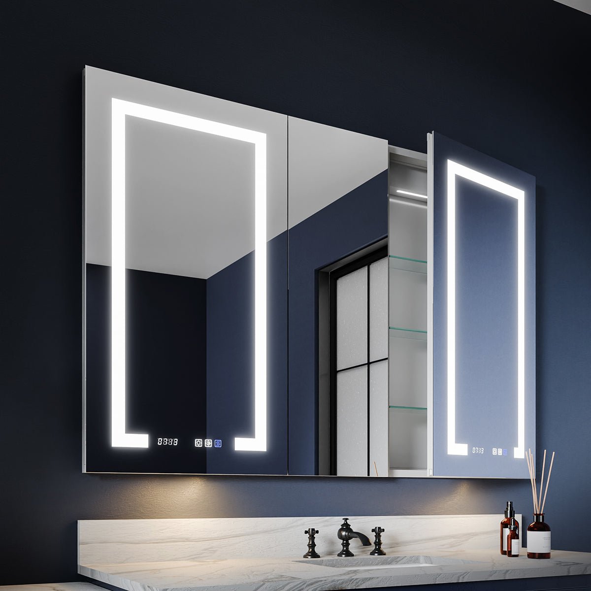 Boost - M2 52" W x 36" H Combination Medicine Cabinet with Mirror led Lighted Medicine Cabinet