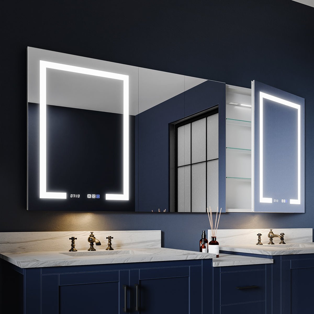 Boost - M2 72" W x 32" H Combination Medicine Cabinet with Mirror led Lighted Medicine Cabinet