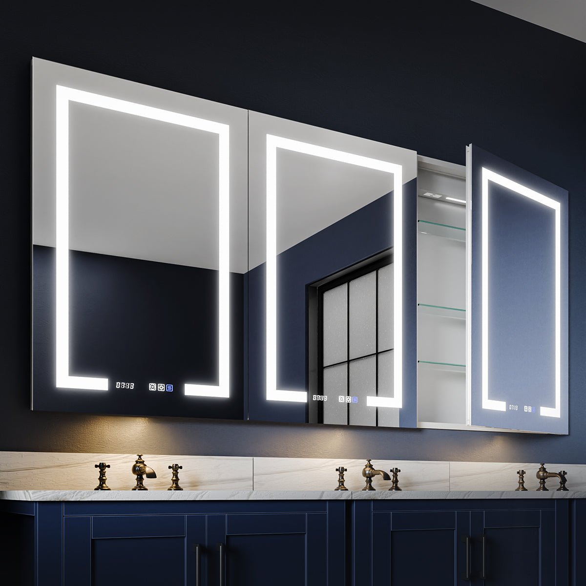 Boost - M2 72" W x 36" H Combination Medicine Cabinet with Mirror led Lighted Medicine Cabinet