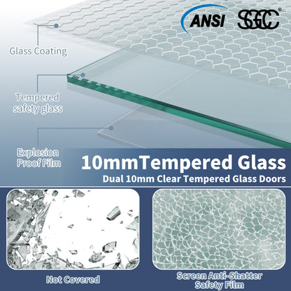 Custom Shower Door | 10mm SGCC Tempered Glass Single Active Panel Shower Enclosure