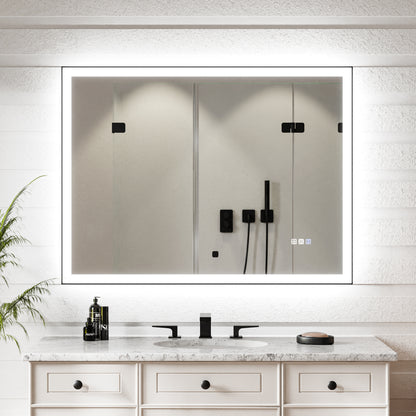 Apex-Noir 48"x36" Framed LED Lighted Bathroom Mirror