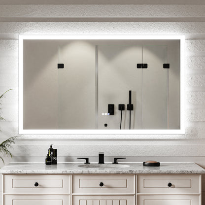 Apex-Noir 60"x36" Framed LED Lighted Bathroom Mirror