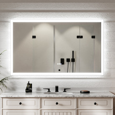 Apex-Noir 60"x36" Framed LED Lighted Bathroom Mirror