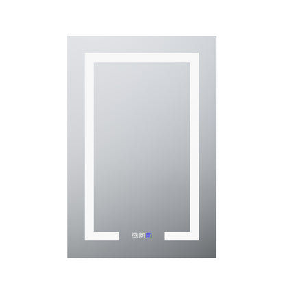 Boost-M1 20" W x 30" H Light Medicine Cabinet Recessed or Surface Mount Aluminum Adjustable Shelves Vanity Mirror Cabinet, Black Frame, Hinge on the Left - ExBriteUSA