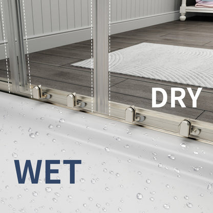 Holden 50-54"W x 70"H Easy Clean Shatter Proof Double Framed Sliding Shower Door with 1/4" (6mm) Clear SGCC Tempered Glass,Brush Nickel