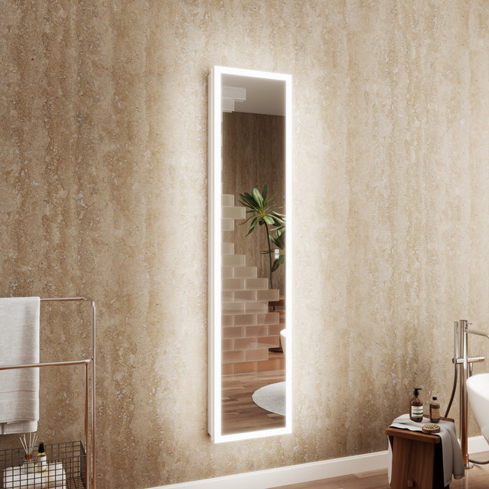 Allsum 16-1/8" x 70-1/8" Full Length Lighted Frameless Single Door Medicine Cabinet