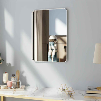Noir 20" x 28" Silver Framed Rectangular Bathroom Mirror