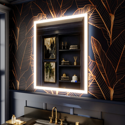 Solen 30" x 36" Frameless Rectangular Lighted Vanity Mirror with Anti-Fog and Bright LED Lighting Bathroom mirror