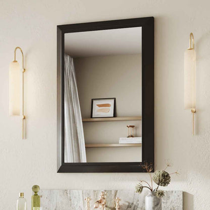 24" x 36" Modern, Elegant Rectangular Wall Mirror with Tempered Glass, Shatterproof, Rust-Resistant Wood Grain Aluminum Frame for Bathroom, Living Room & Hallway| Nolhurst