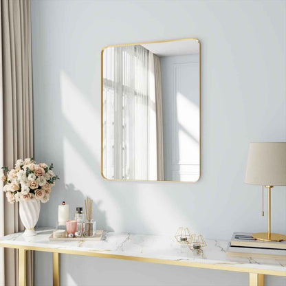 Noir 28" x 36" Gold Framed Rectangular Bathroom Mirror