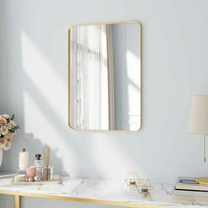 Noir 22" x 30" Gold Framed Rectangular Bathroom Mirror