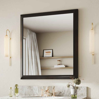 40" x 36" Modern, Elegant Rectangular Wall Mirror with Tempered Glass, Shatterproof, Rust-Resistant Wood Grain Aluminum Frame for Bathroom, Living Room & Hallway| Nolhurst