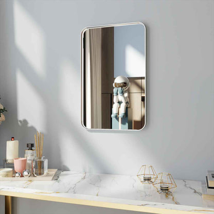 Noir 16" x 24" Silver Framed Rectangular Bathroom Mirror