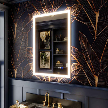 Solen 24" x 36" Frameless Rectangular Lighted Vanity Mirror with Anti-Fog and Bright LED Lighting