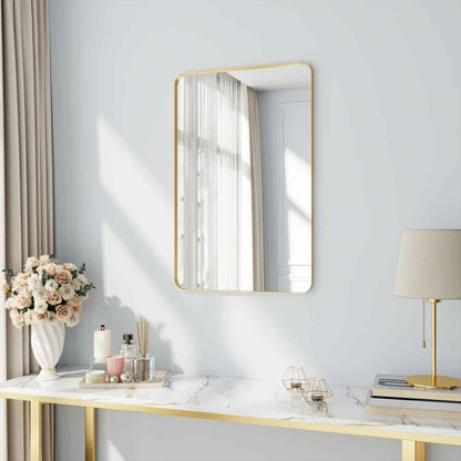 Noir 24" x 36" Gold Framed Rectangular Bathroom Mirror