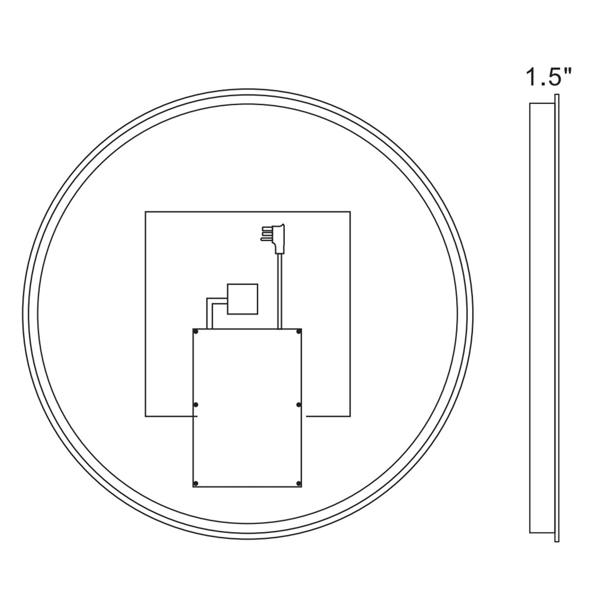 Caivell 20" Round 3-Color Anti-Fog Backlit LED Bathroom Mirror