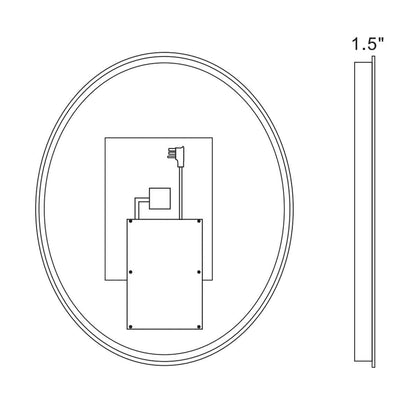 Caivell 28" x 36" Oval 3-Color Anti-Fog Backlit LED Bathroom Mirror