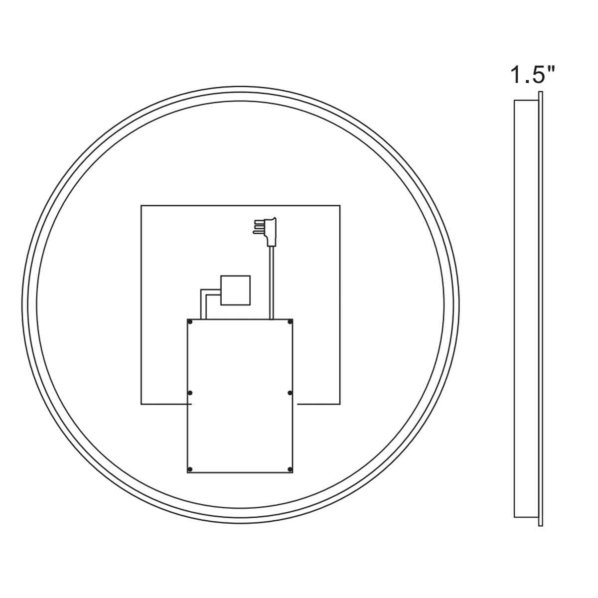 Caivell 40" Round 3-Color Anti-Fog Backlit LED Bathroom Mirror