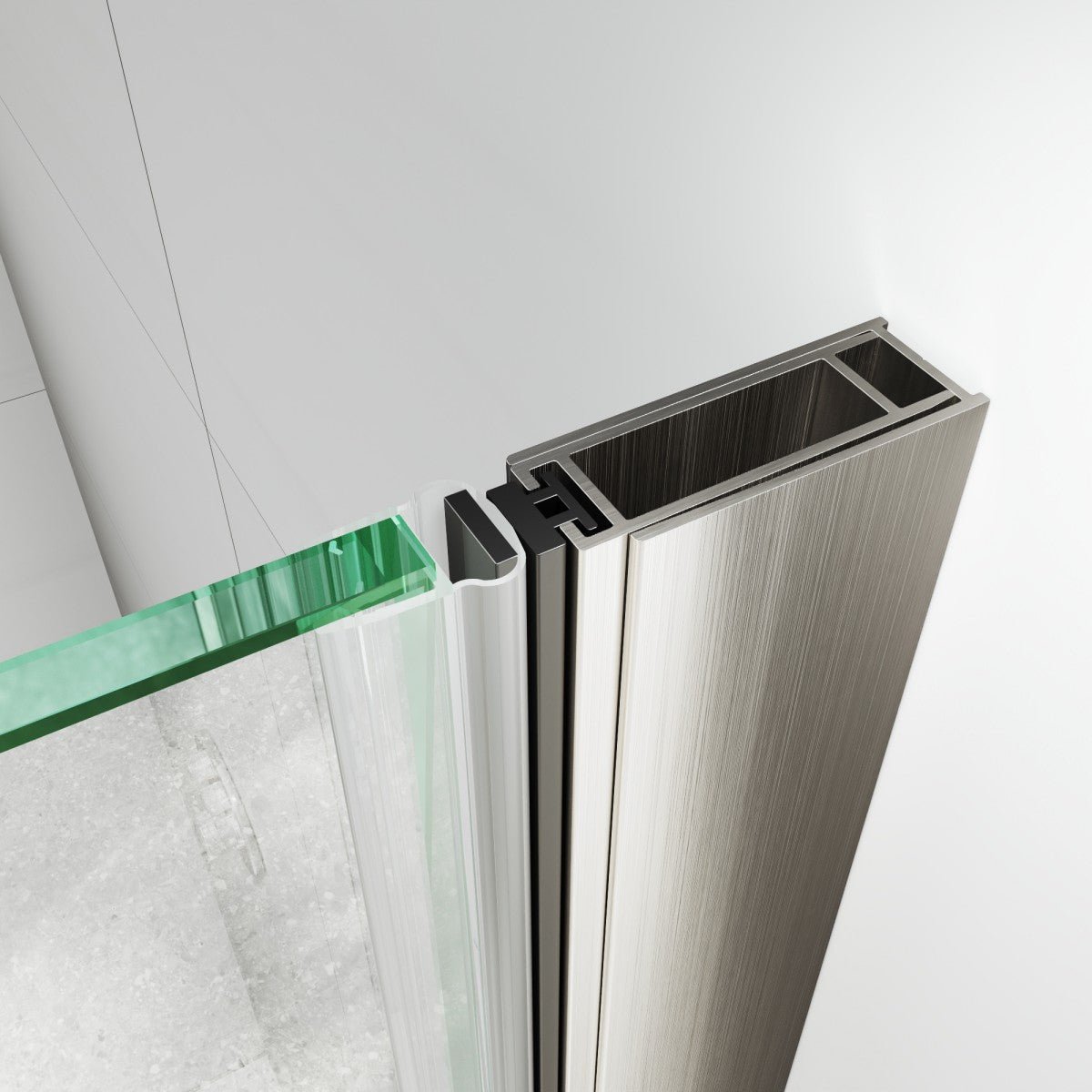 Classy 28 in Shower Door - 28-30" W X 72" H Semi-Frameless Nickel Glass Shower Door with Handle
