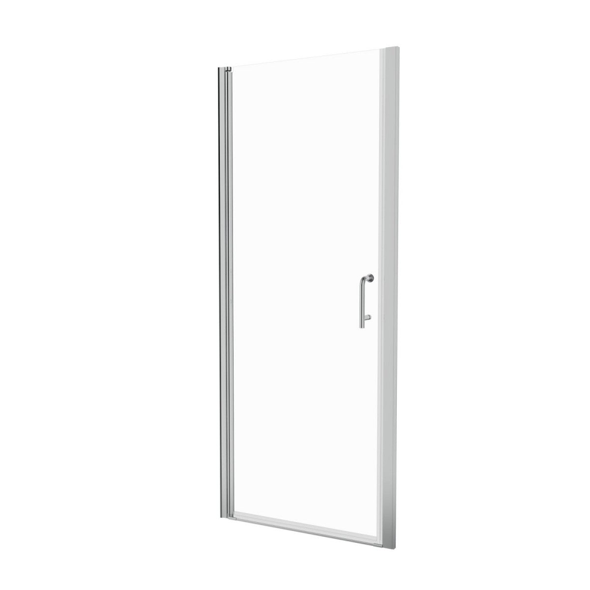 Classy 30 - 31" W x 72" H Pivot Shower Door Semi - Frameless Chrome Hinged Glass Shower Door with Handle