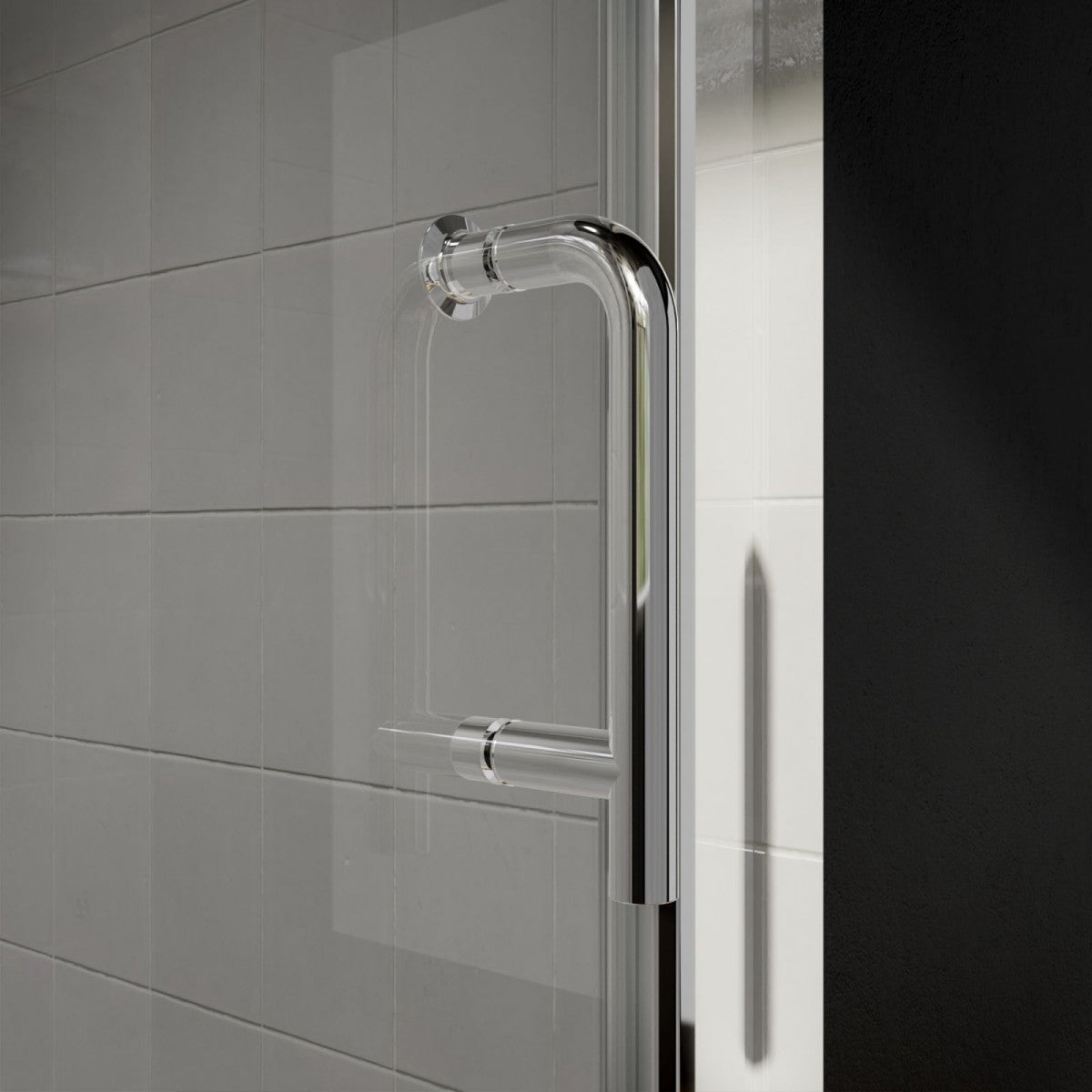 Classy 32 - 33" W x 72" H Pivot Shower Door Semi - Frameless Hinged in Chrome Install Glass Shower Door