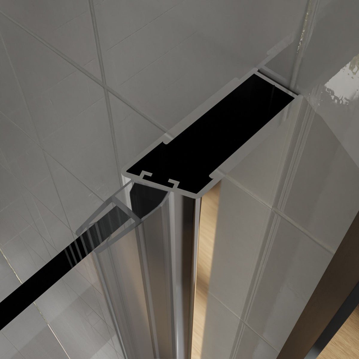 Classy 32 - 33" W x 72" H Pivot Shower Door Semi - Frameless Hinged in Chrome Install Glass Shower Door