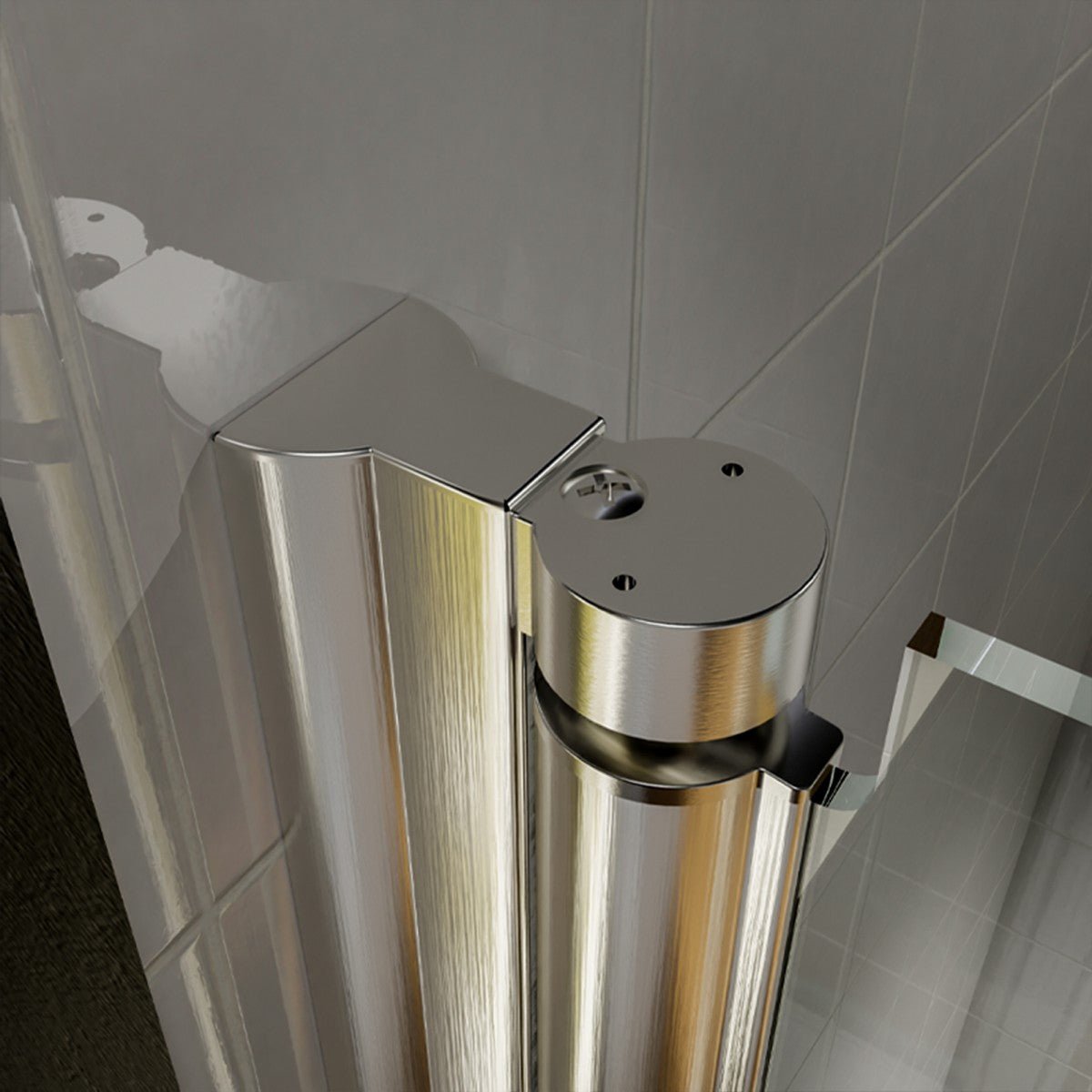 Classy 34 - 35" W x 72" H Hinged Pivot Semi - Frameless Shower Door Brushed Nickel Install Glass Shower Door