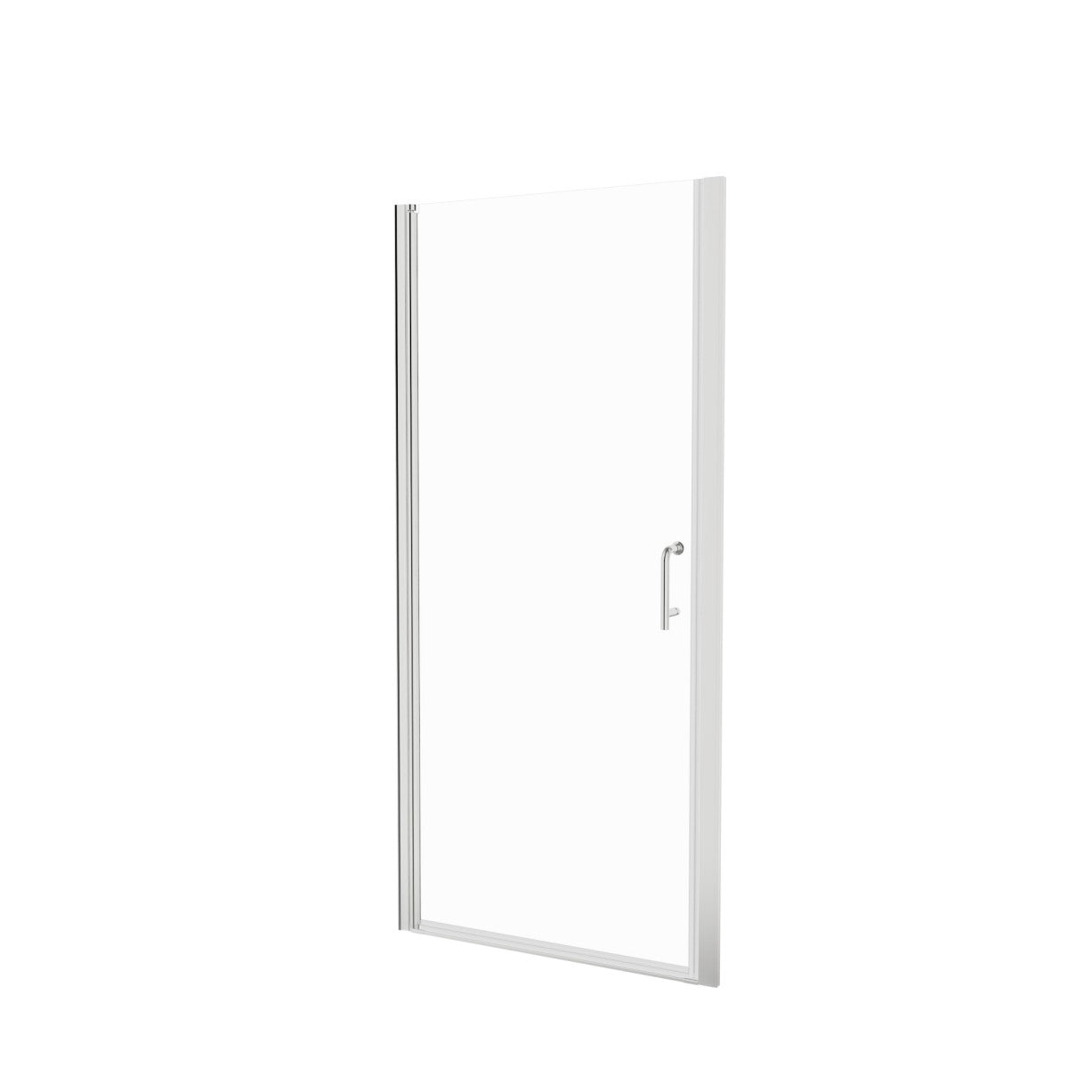 Classy 34 - 35" W x 72" H Hinged Pivot Semi - Frameless Shower Door Brushed Nickel Install Glass Shower Door