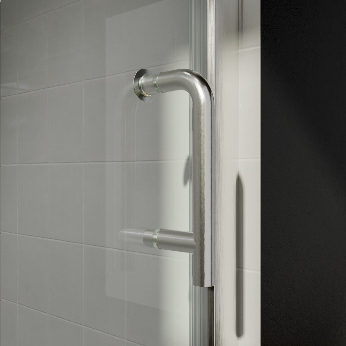 Classy 34 - 35" W x 72" H Hinged Pivot Semi - Frameless Shower Door Brushed Nickel Install Glass Shower Door