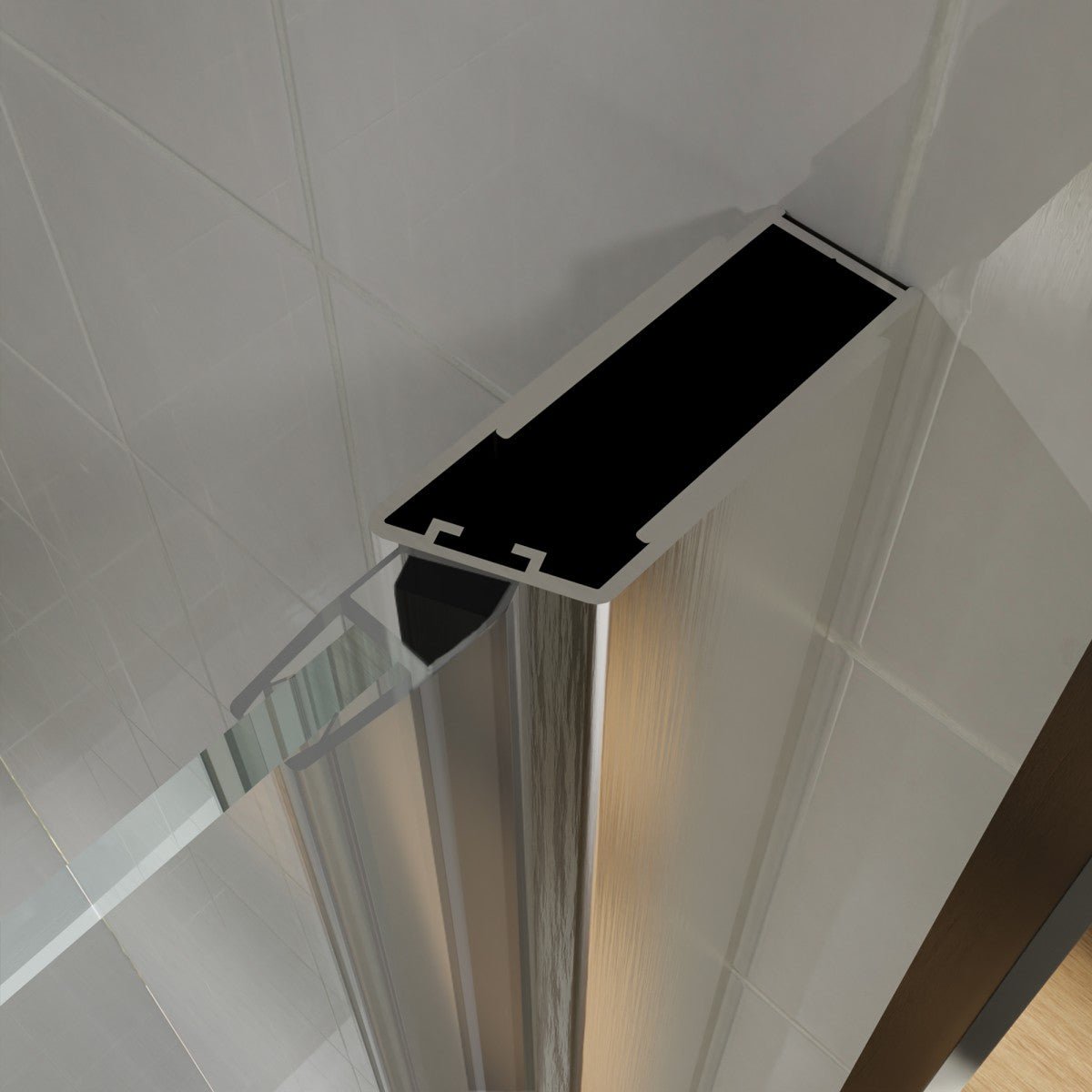 Classy 34 - 35" W x 72" H Hinged Pivot Semi - Frameless Shower Door Brushed Nickel Install Glass Shower Door