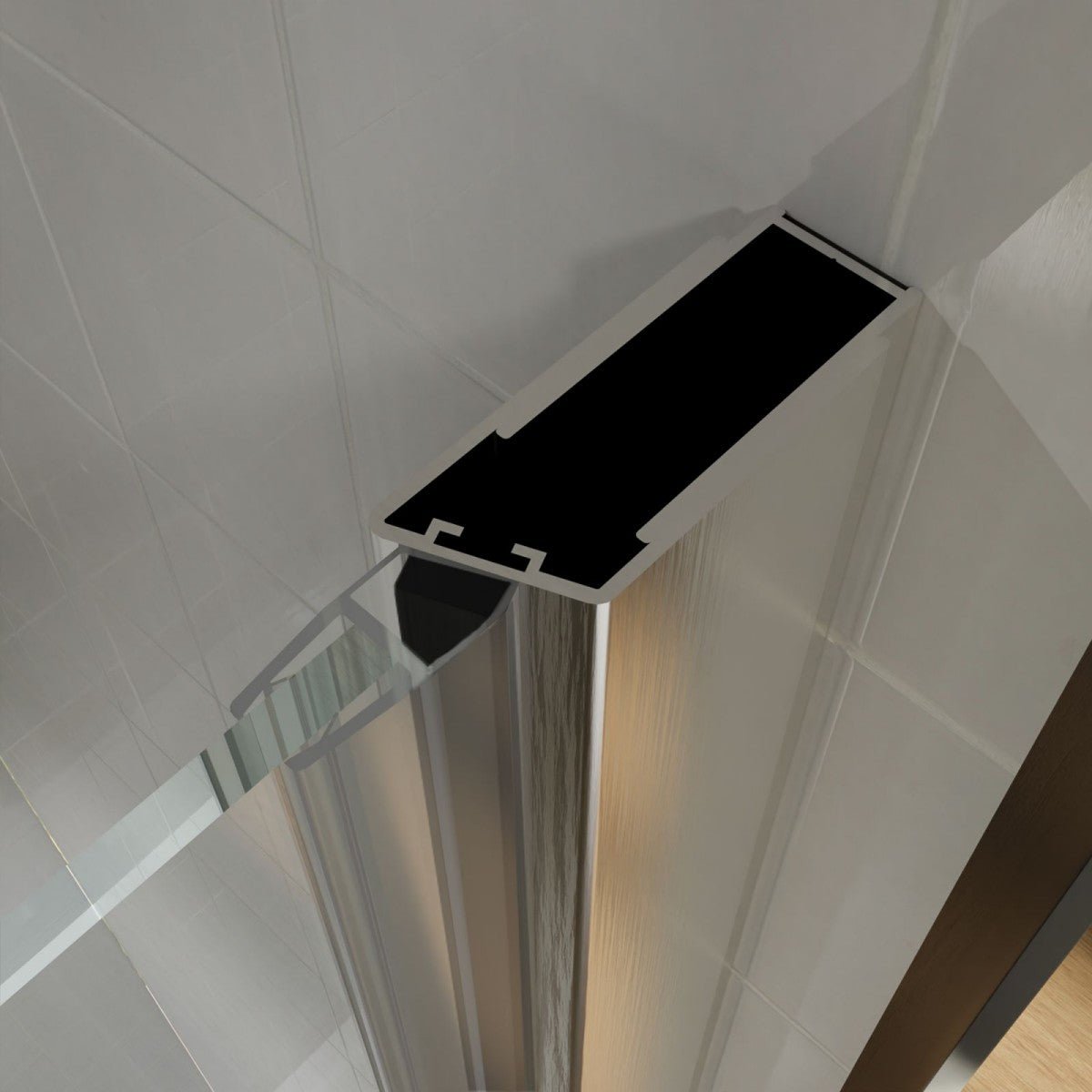 Classy 36 - 37" W X 72" H Pivot Semi - Frameless Glass Shower Door Nickel