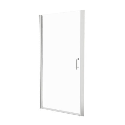 Classy 36 - 37" W X 72" H Pivot Semi - Frameless Glass Shower Door Nickel