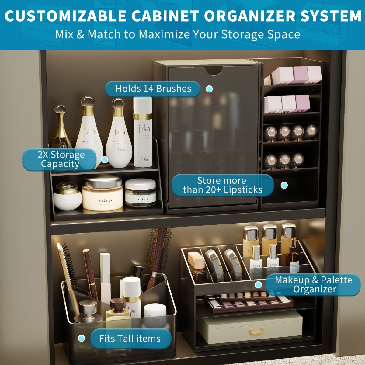 Premium Collection (4 Organizers) ¨C Acrylic Medicine Cabinet Organizer Set|Per-Sale