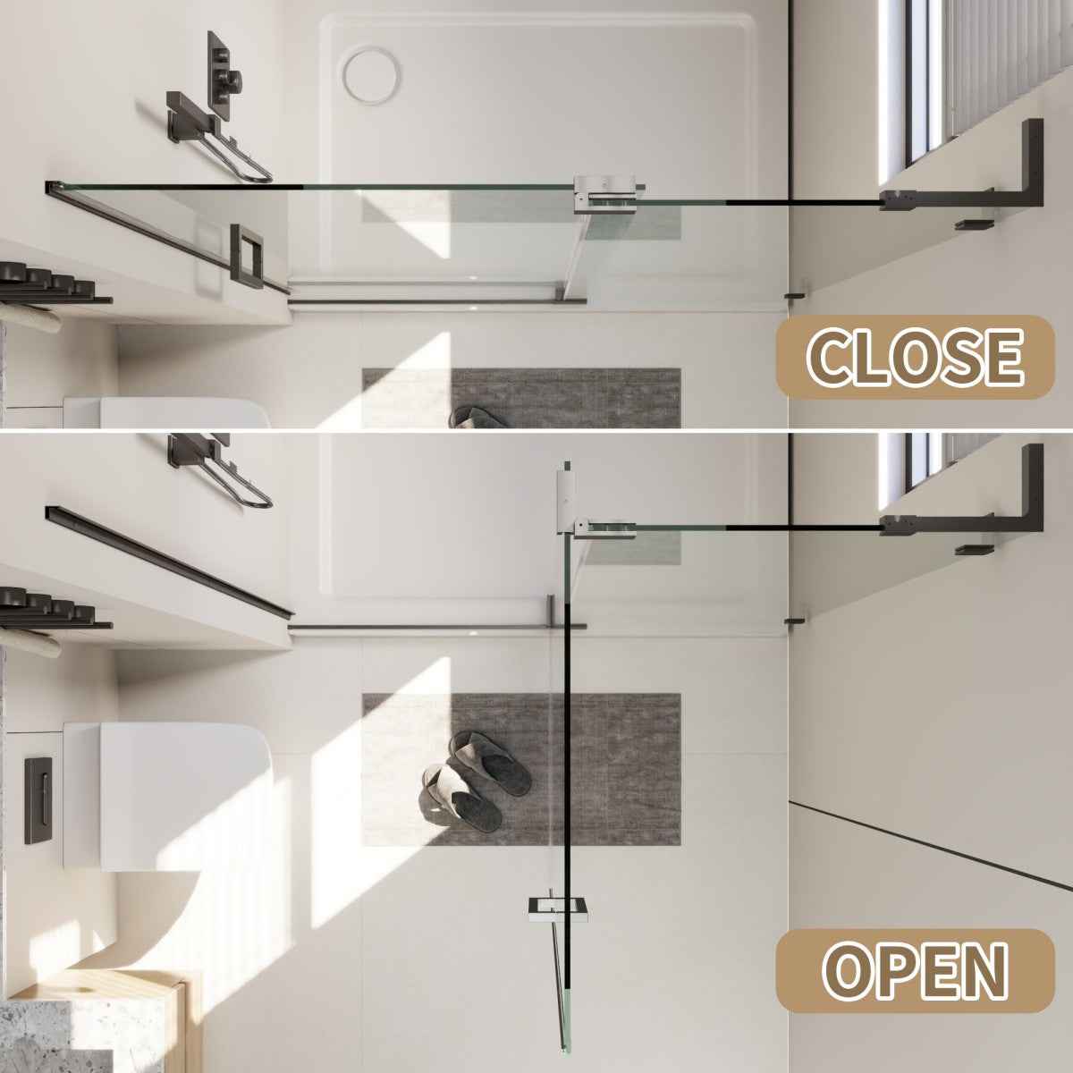 Custom Glass Shower Doors | 10mm SGCC Tempered Glass, easy clean