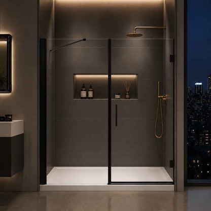 Custom Made Shower Doors | Hinged 10mm SGCC Tempered Glass Enclosure with Customizable Hardware