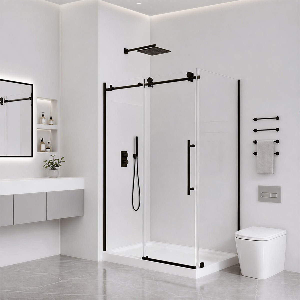 Custom Shower Door | 10mm SGCC Tempered Glass Single Active Panel Shower Enclosure