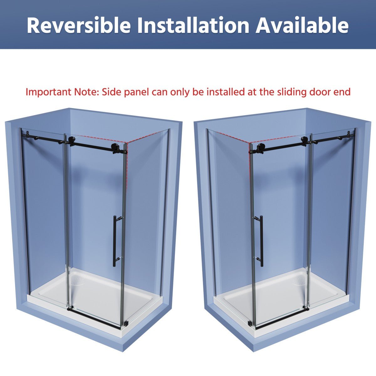 Custom Shower Door | 10mm SGCC Tempered Glass Single Active Panel Shower Enclosure
