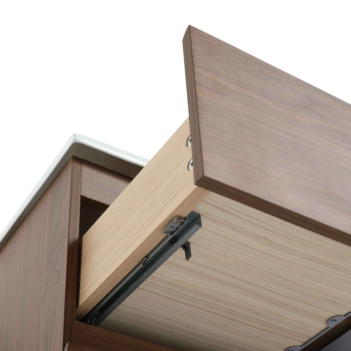 30' Wall-Mounted Bathroom Vanity With Ceramic Sink, KD-Package,2-Soft Close Drawers, KD-Package