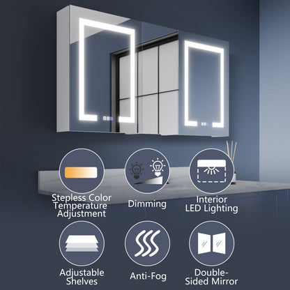 Boost-M1 52" W x 26" H Combination Medicine Cabinet with Mirror led Lighted Medicine Cabinet