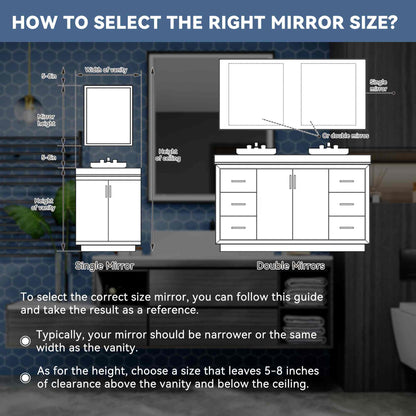 Verloar 22" W x 34" H Lighted Bathroom  Mirror,Dimmable,Anti Fog,Front-Lit Illumination