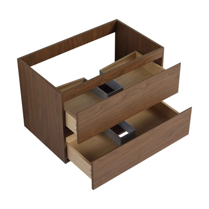 30' Wall-Mounted Bathroom Vanity With Ceramic Sink, KD-Package,2-Soft Close Drawers, KD-Package