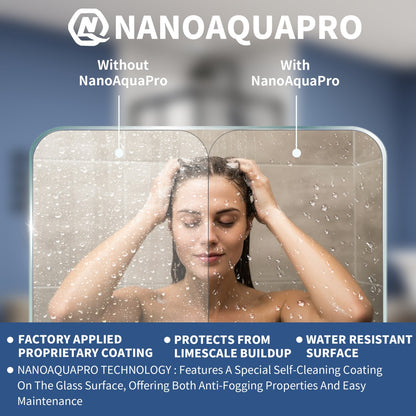 Haven 36" x 72" Matte Black Corner Shower Enclosure,6mm Clear Glass,Double Sliding Shower Doors,Not Base,Adjustable