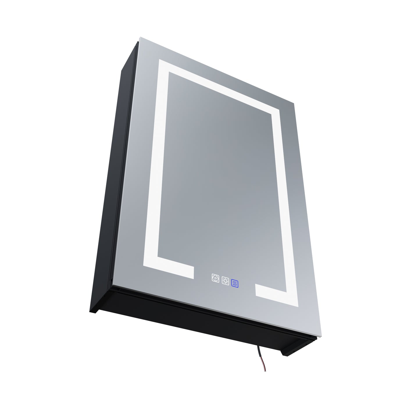 Boost-M1 20" W x 30" H Light Medicine Cabinet Recessed or Surface Mount Aluminum Adjustable Shelves Vanity Mirror Cabinet, Black Frame, Hinge on the Left - ExBriteUSA