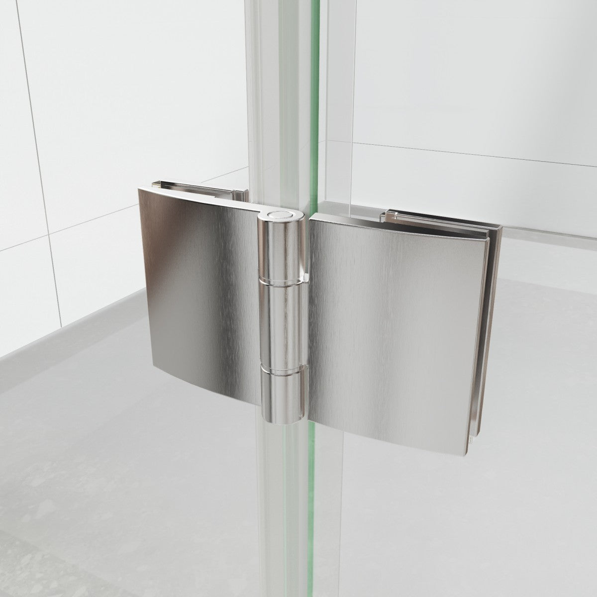 Adapt Allsumhome Bifold Shower Door 32-34 in.W x 72 in.H Pivot Swing Shower Doors,Brushed Nickel,Tempered Glass