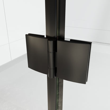 Adapt Allsumhome Bifold Shower Door 36-38 in.W x 72 in.H Pivot Swing Shower Doors,Matte Black,Clear Tempered Glass