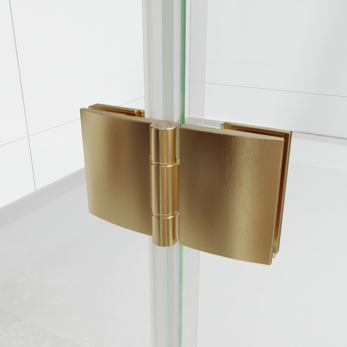 Adapt Allsumhome Bifold Frameless Glass Shower Door 32-34 in.W x 72 in.H Brushed Gold,Tempered Shower Glass