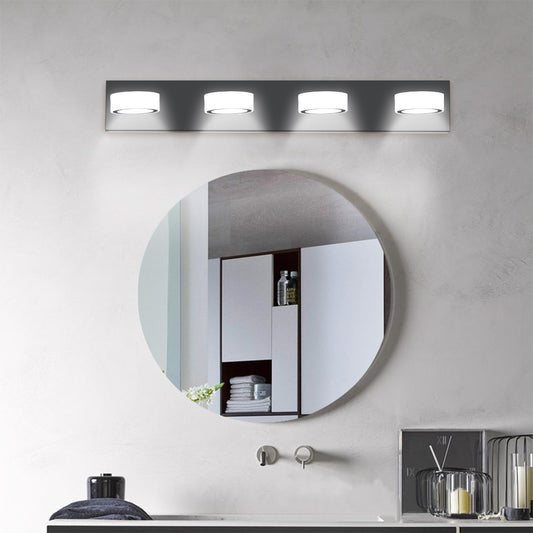 ExBrite LED Modern Black 4-Light Vanity Lights Fixtures Over Mirror Bath Wall Lighting